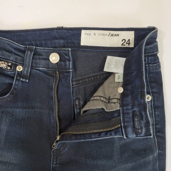 Rag & Bone O Ring Dive Capri High Rise Skinny Crop in Black Brook - Picture 10 of 11